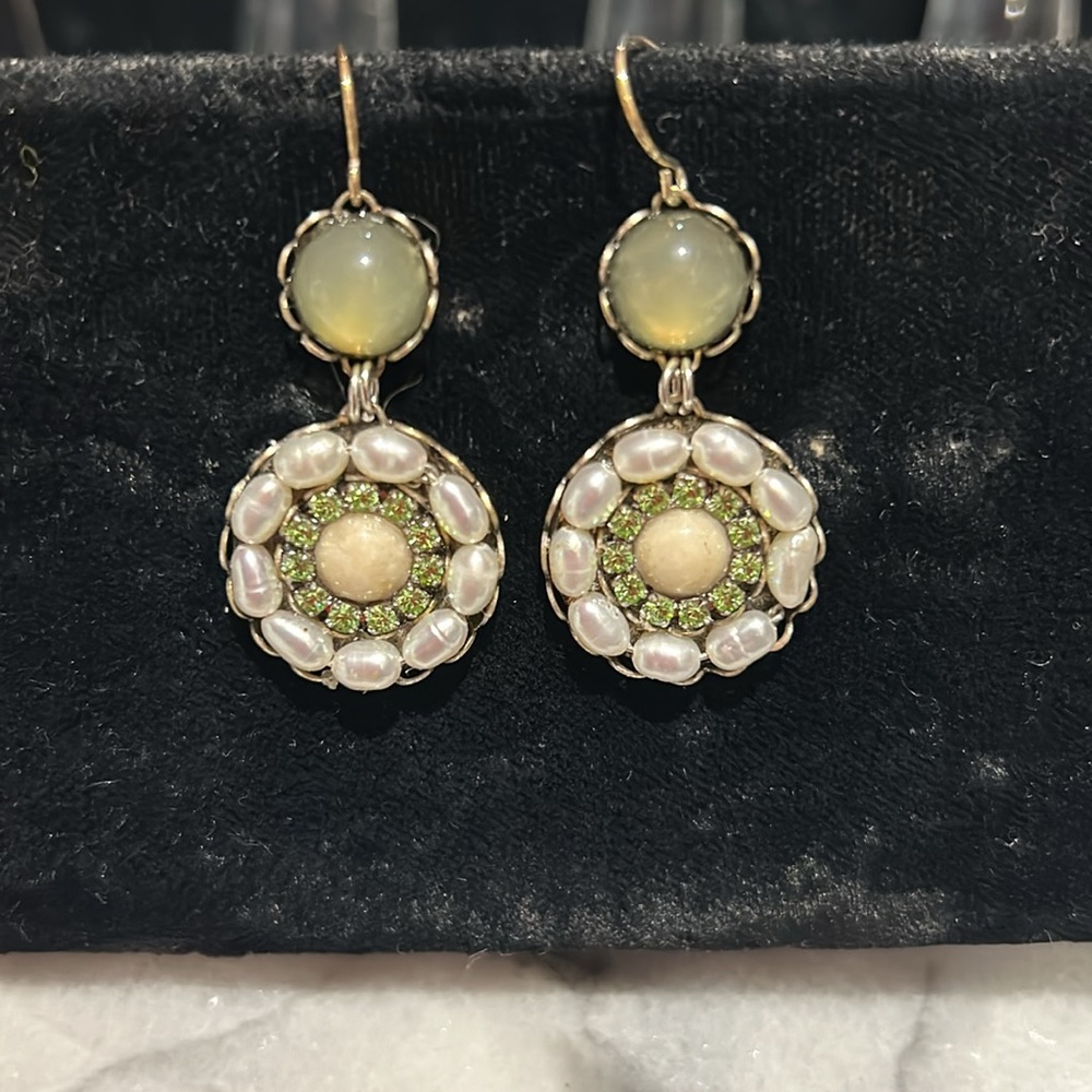 Pearl and Peridot Earrings-Boutique